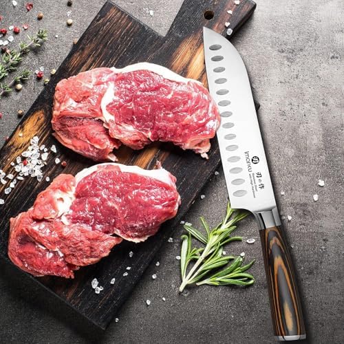 Imarku Santoku Knife 7 Inch Japanese Style Sharp Edge Design Kitchen Knife - Image 6