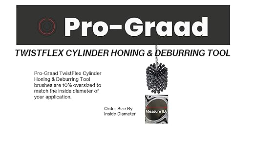TwistFlex 1-1/2" 120SC Cylinder Hone | 1.5" (38mm) Flexible Cylinder Honing & Deburring Tool | Bore Brush for Hole Diameters 1.37 - 1.5" | Silicon Carbide 120 Grit | 1/4" Shank | 8" Length