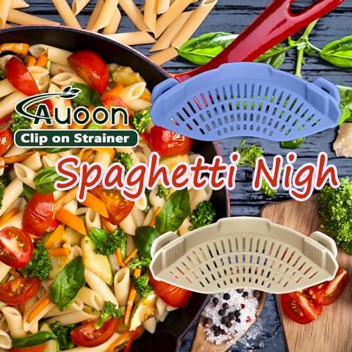AUOON Clip On Pot Strainer Silicone, Standard 8.86 x 3.55in, Blue Velvet - Image 3