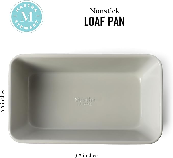 Martha Stewart Gallen 9 Inch Nonstick Carbon Steel Loaf Pan - Cool Grey