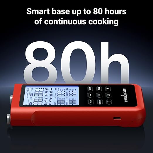 ThermoMaven 3000FT Smart Wireless Meat Thermometer, Sub-1G Long Range, 6 Sensors NIST Certified Accuracy, 2 Thin Probes, Standalone Base with Large LCD for Grill, Smoker, Oven, BBQ
