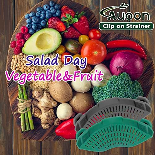 AUOON Clip On Strainer Silicone for Pots, Standard 8.86 x 3.55in, Sea Blue - Image 5