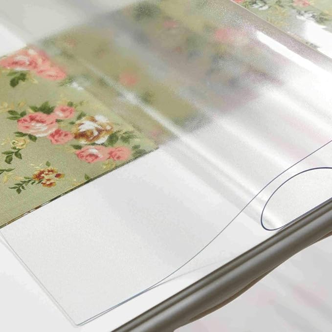 NECAUX Custom 16 x 72 Inch Frosted Desk Cover Protector, 1.5mm Thick Water Resistant Plastic Non-Slip Table Pad Table Cover Protector for 6 Foot Coffee Table, Writing Desk, Trainning Table