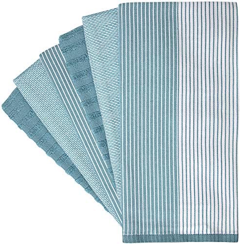 Premium Kitchen Towels 6 Pack 100% Cotton, 20"x28" Dish Towels - Aqua - Image 3