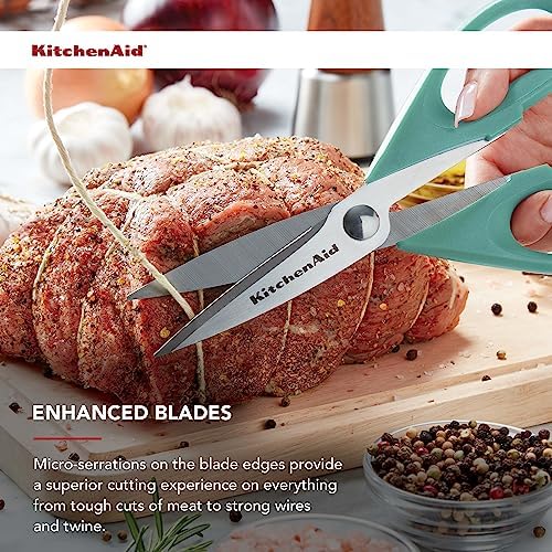 KitchenAid All Purpose Kitchen Shears with Protective Sheath Durable Stainless Steel Scissors,Dishwasher Safe,Soft Grip Comfort Handle,8.72 Inch,Aqua Sky,(Pack of 12) - Image 4