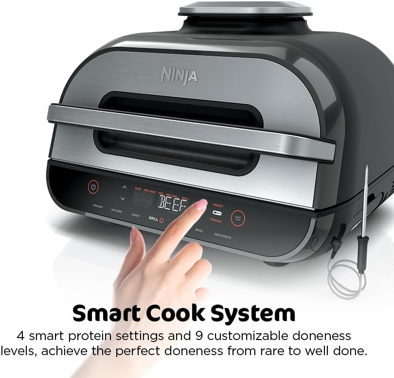 Ninja FG551 Foodi Smart XL 6-in-1 Indoor Grill and Air Fryer, 4 Qt Capacity, Black/Silver - Image 4
