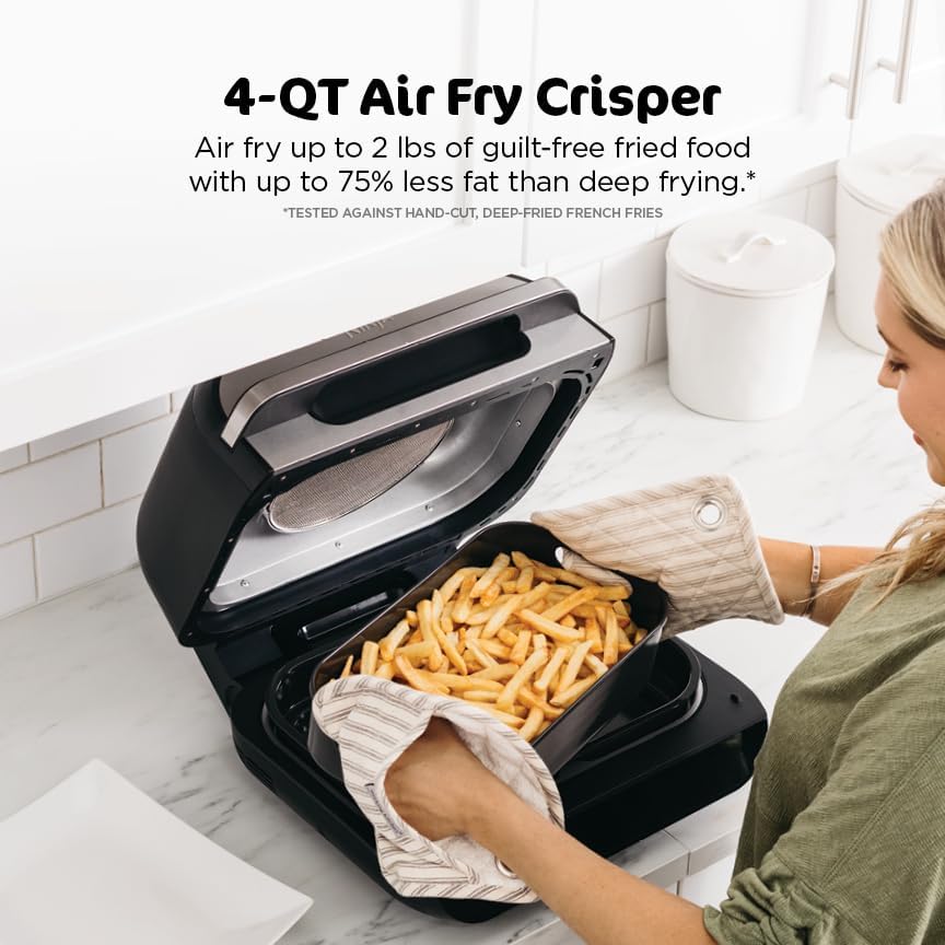Ninja FG551 Foodi Smart XL 6-in-1 Indoor Grill and Air Fryer, 4 Qt Capacity, Black/Silver - Image 6