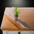 NECAUX Custom 46 x 63 Inch Frosted Table Cover Protector, 1.5mm Thick Plastic Waterproof Heavy Duty Desk Pad Mat Non-Slip Tablecloth Protector for Coffee, Dining, Conference Tables