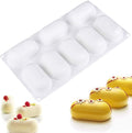 OCPO KITCHEN Pillow Silicone Mold for Baking Mousse Cake, 3D Silicone Baking Molds for Baking Cakes French Dessert Pastry Chocolate Cake Decoration Mold, 3D Pillow Shape (8-Cavity)