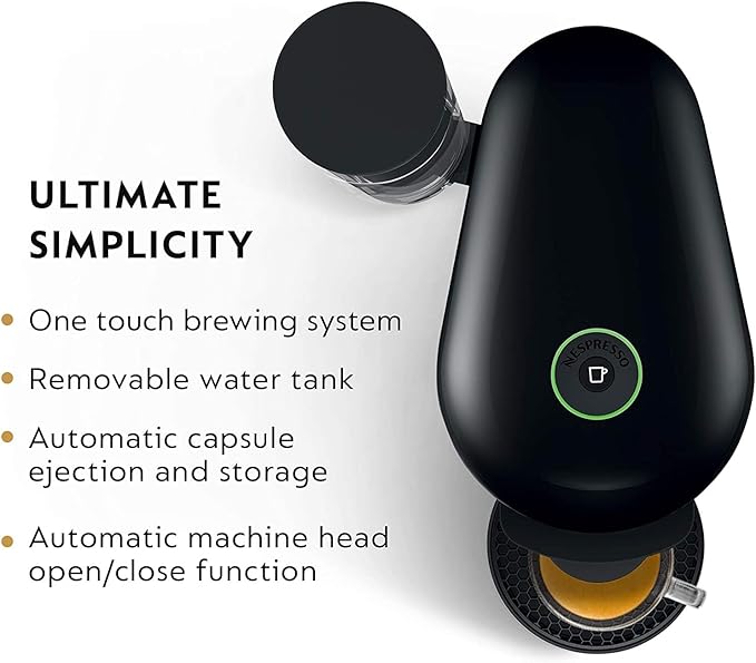 Nespresso Vertuo Plus Coffee and Espresso Maker by Breville, Ink Black with Aeroccino Milk Frother