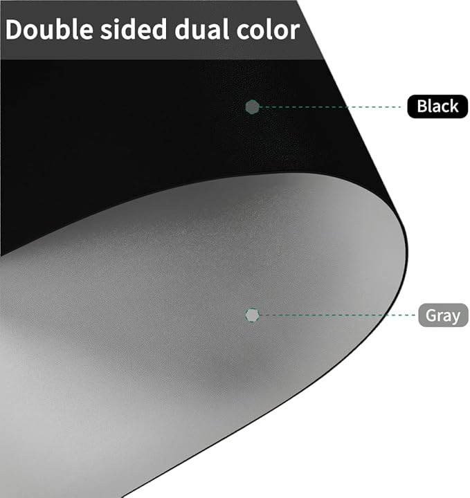 Dining Table Protector Pad for Dining Room Table - Can Be Used On Both Sides Waterproof and Easy to Clean Good Flatness Used for Dining Table(Black+Gray 54x98)