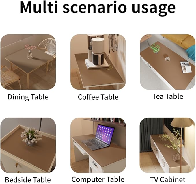 Table Protector for Dining Room Table - Can Be Used On Both Sides Waterproof and Easy to Clean Good Flatness Used for Dining Table(Mud Color+Champagne Gold 54x54)