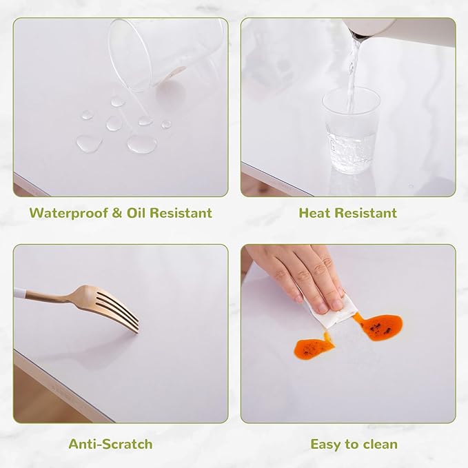 16 x 36 Inch Table Cover Protector, 1.5mm Thick Plastic Vinyl Desk Mat