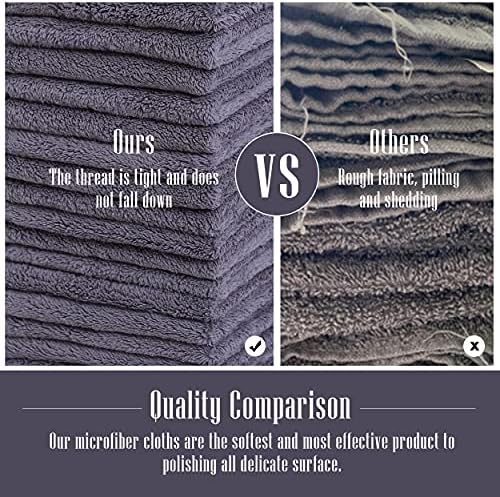 Sunny zzzZZ 24 Pack Kitchen Dishcloths - Does Not Shed Fluff - Reusable Dish Towels, Dish Cloths, Super Absorbent Coral Fleece Cleaning Cloths, Nonstick Oil Washable Fast Drying, 10 x 10 Inch (Grey) - Image 5