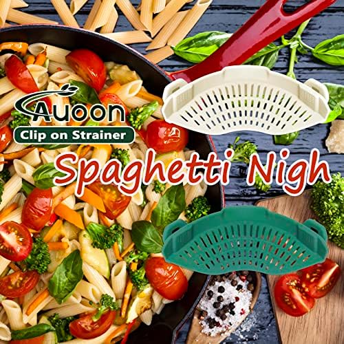 AUOON Pasta Strainer Clip on Silicone, Standard 8.86 x 3.55 in, White - Image 4
