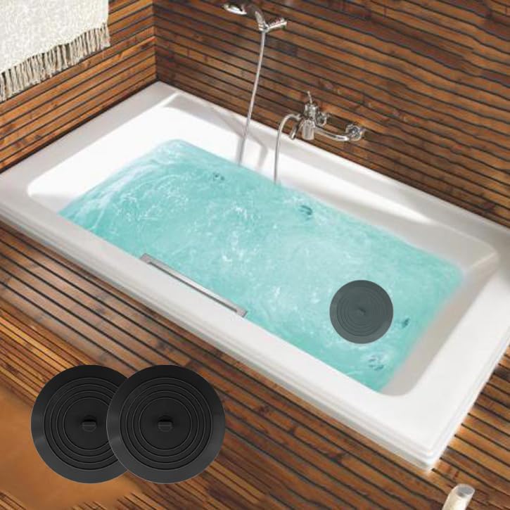 V-TOP Bathtub Drain Stopper 2 Pack, 5 inches Silicone Tub Stopper Shower Drain Cover, Bath Tub Plug Hair Stopper,Universal Flat Suction Renter Friendly Bath Accessories - Image 6