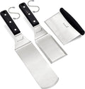Anmarko Metal Spatula Stainless Steel Scraper - Professional Chef Griddle Spatulas Set of 3 - Heavy Duty Accessories Great for Cast Iron BBQ Flat Top Grill Skillet Pan - Commercial Grade
