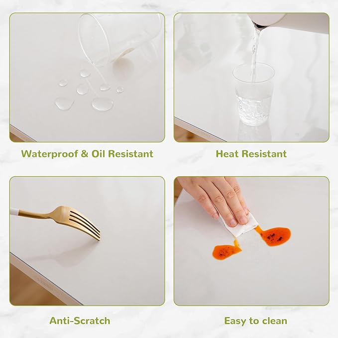 38 x 66 Inch Clear Table Cover Protector, Clear Table Protector for Dining Room Table, 1.5mm Plastic Table Cover, Waterproof Table Pad for Kitchen, Office