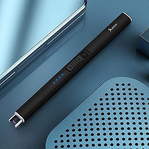 SUPRUS Electric Lighter Arc Windproof Flameless USB Rechargeable Lighter with Safety Lock for Candle BBQ Camping Gifts for Women Mom(Black) - Image 2