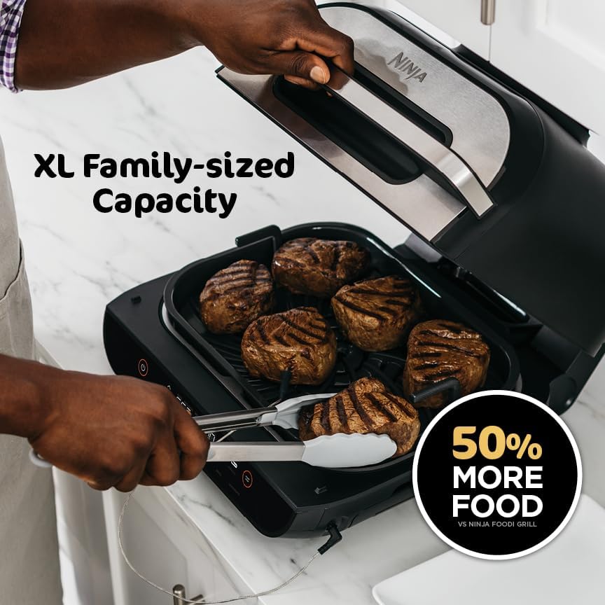 Ninja FG551 Foodi Smart XL 6-in-1 Indoor Grill and Air Fryer, 4 Qt Capacity, Black/Silver - Image 5