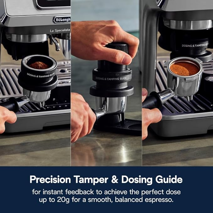 De'Longhi La Specialista Touch Espresso Machine with Grinder & Milk Frother – Cold Brew & Iced Coffee Maker, Burr Grinder, 10 Drink Presets, Compact Bean to Cup, Award-Winning Italian Design
