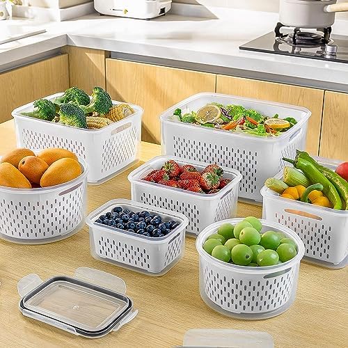 Freshmage Fruit Storage Containers for Fridge with Removable Colander 4 PCS - Image 5