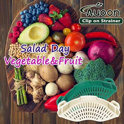 AUOON Pasta Strainer Clip on Silicone, Standard 8.86 x 3.55 in, White - Image 5