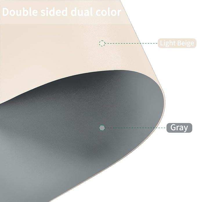 Vanity Cover Top Protector - Can Be Used On Both Sides Waterproof and Easy to Clean Good Flatness Used for Dresser Table(Off White+Light Gray 10x60)