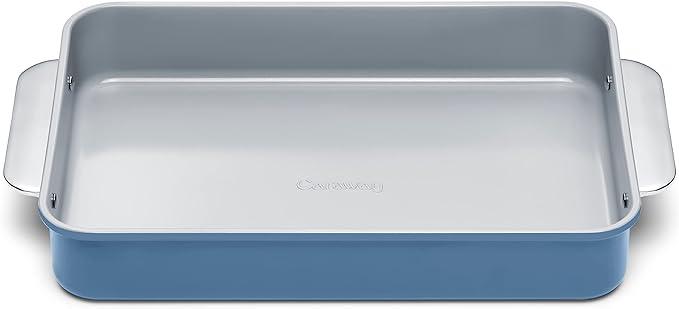 Caraway Non-Stick Ceramic 9”x13” Rectangle Pan - Naturally Slick Ceramic Coating - Non-Toxic, PTFE & PFOA Free - Perfect for Brownies, Lasagnas, and More - Slate