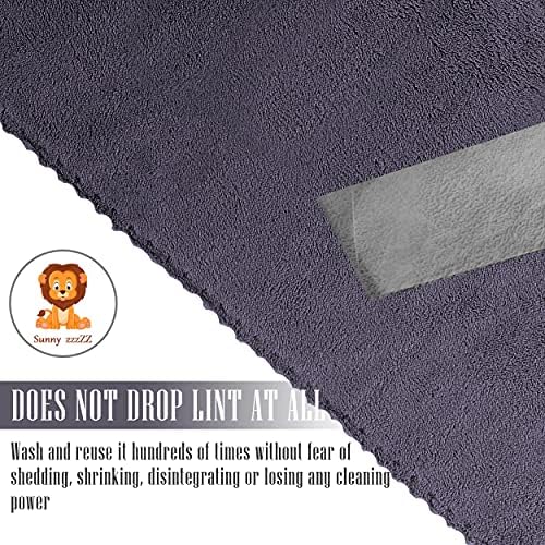 Sunny zzzZZ 24 Pack Kitchen Dishcloths - Does Not Shed Fluff - Reusable Dish Towels, Dish Cloths, Super Absorbent Coral Fleece Cleaning Cloths, Nonstick Oil Washable Fast Drying, 10 x 20 Inch (Grey) - Image 4