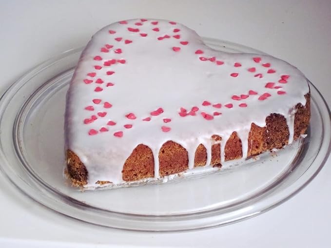 Set of 2 Heart-shaped cake pan, heart-shaped cake tin, aluminum, 8-inch heart-shaped, for weddings, parties, family and other occasions cake (8 x 2 Inch,Set of 2)