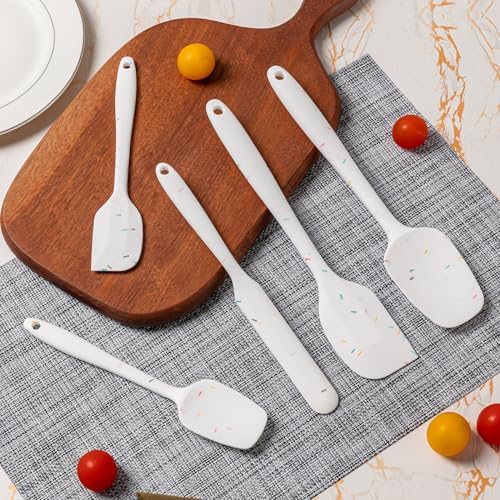 Silicone Spatula Set,5 Piece Food Grade Rubber Spatulas,Candy Color - Image 6