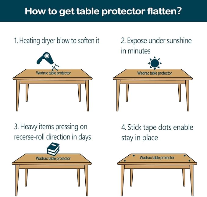 32x60 in Dining Room Table Protector Clear PVC Table Cloths for Coffee Play Game Sofa Garden Tabletop Craft Table Runner Scratchproof Water Resistant Easy Clean Wipeable Office Desk Top Protection