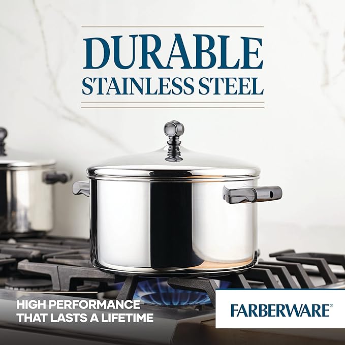 Farberware Classic 6-Quart Stainless Steel Stockpot with Lid