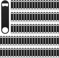 100 Pack Flat Beer Bottle Opener 7 inch Stainless Steel Flat Bottle Opener Black Beer Bottle Openers for Bartender Kitchen Bar Restaurant (7 Inch)