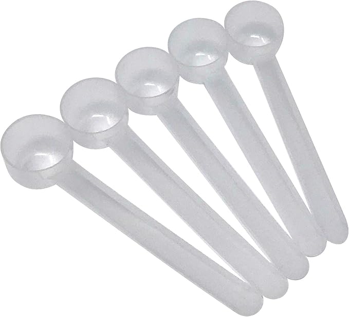 2 Teaspoon (2/3 Tablespoon | 10 mL) Long Handle Rounded Scoop for Measuring Coffee, Pet Food, Grains, Protein, Spices and Other Dry Goods (Pack of 5)