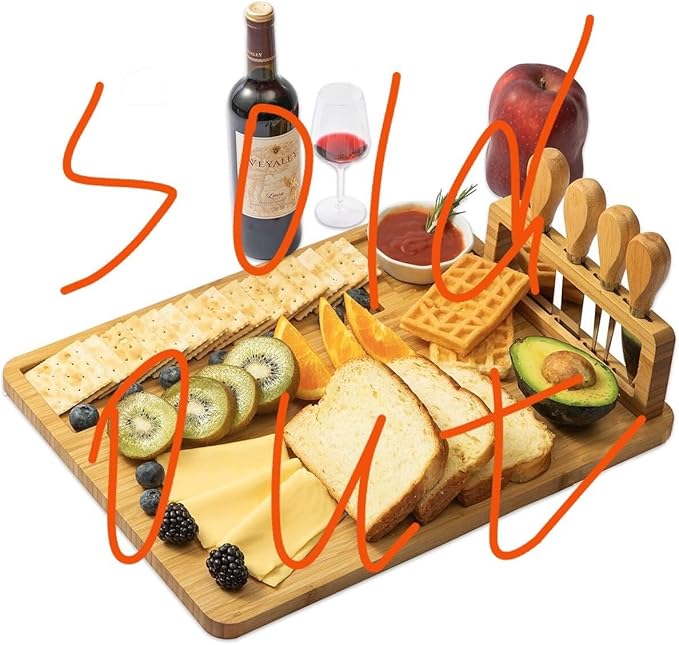 Cutting Board Wood Chopping Board Double Sided Charcuterie Boards Serving Board Kitchen Essential House Warming Hostess Host Gift Serving Tray for Christmas Wedding Birthday Anniversary Silver