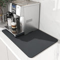 AMOAMI Dish Drying Mat for Kitchen Counter-Coffee Mat Bar Accessories, Hide Stain, Rubber Backed, Absorbent, Fit Under Coffee Maker, Espresso Machine, Pot, Dish Rack, 12"x19", Dark Grey