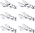 6 Pack Buffet Tongs,Stainless Steel Serving Tongs Serving Utensils 9Inch