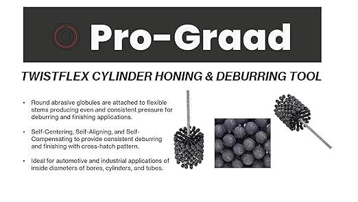 TwistFlex 15/16" 320SC Cylinder Hone, 0.9375” (23.8mm) Flexible Cylinder Honing & Deburring Tool for Hole Diameters 0.875"- 0.938“, 320 Grit Silicon Carbide, Pack of 1