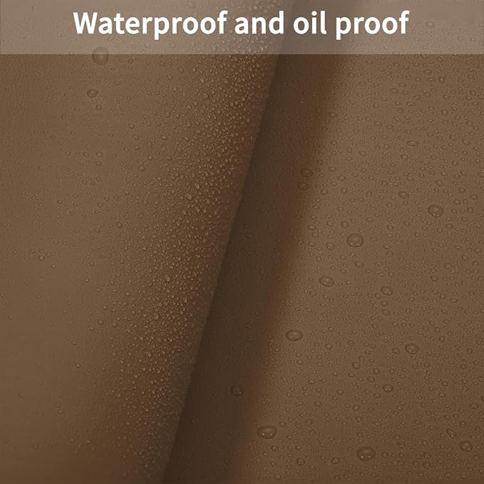 Leather Table Cover,1.8mm Thick,40x40 Inch Table Protector,Table Protector for Dining Room Table,Dining Table Cover,Table Cover Protector.(Mud Color+Champagne Gold,40x40)