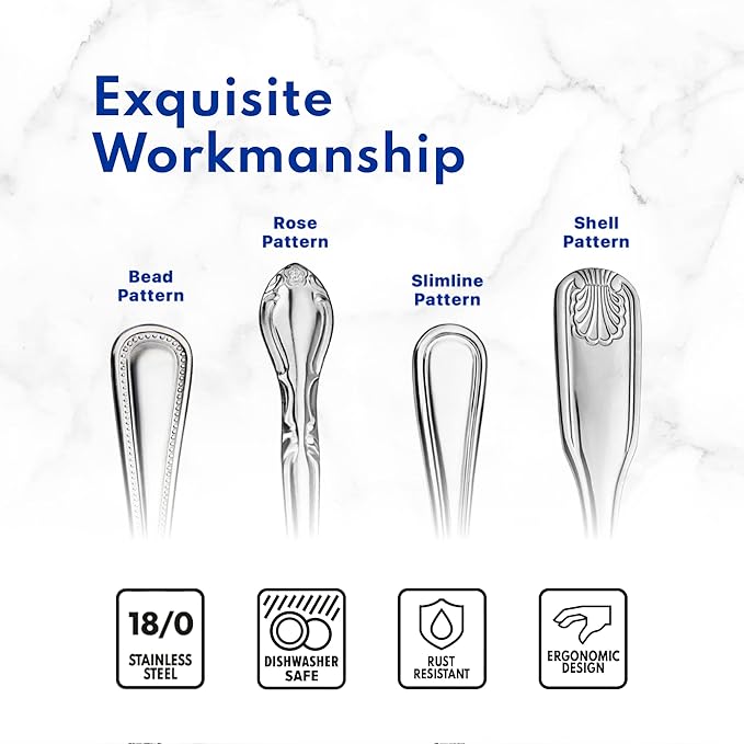 New Star Foodservice Stainless Steel Iced Tea Spoons - 7.2 Inch Bead Pattern Set of 12