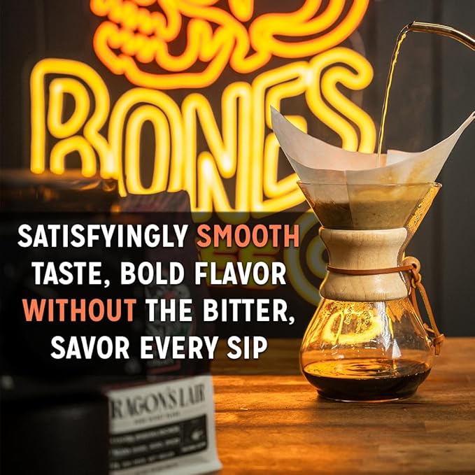 Bones Coffee Company NEW World Tour Sample Pack, Single-Origin Flavored Coffee Medium Roast Arabica Beans Specialty Coffee Gifts Compatible Auto Drip and French Press, 4 oz Pack of 5 Whole Bean
