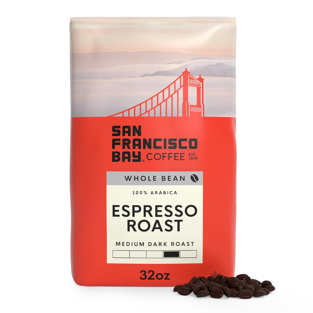 San Francisco Bay Coffee - Medium-Dark Roast Whole Bean Coffee - Espresso Roast (2 lb bag)