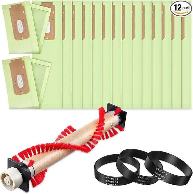Landhoow 12 Pcs Brush Roller Compatible With Oreck XL Vacuum, Bag, Upright Belt Replacement for 0300604 - Cleaner Replacement Parts