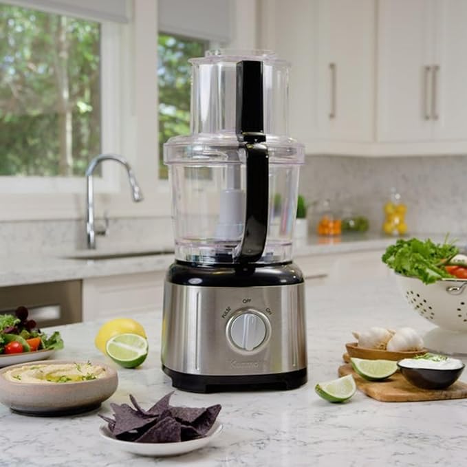 Kenmore 11 Cup Food Processor - Vegetable & Fruit Salad Cutter, Multifunctional, Chopper, Clicer, Mincer, Puree, Grater, Blades, Shredder, Compact Stainless Steel Kitchen Appliances, 500 W Black