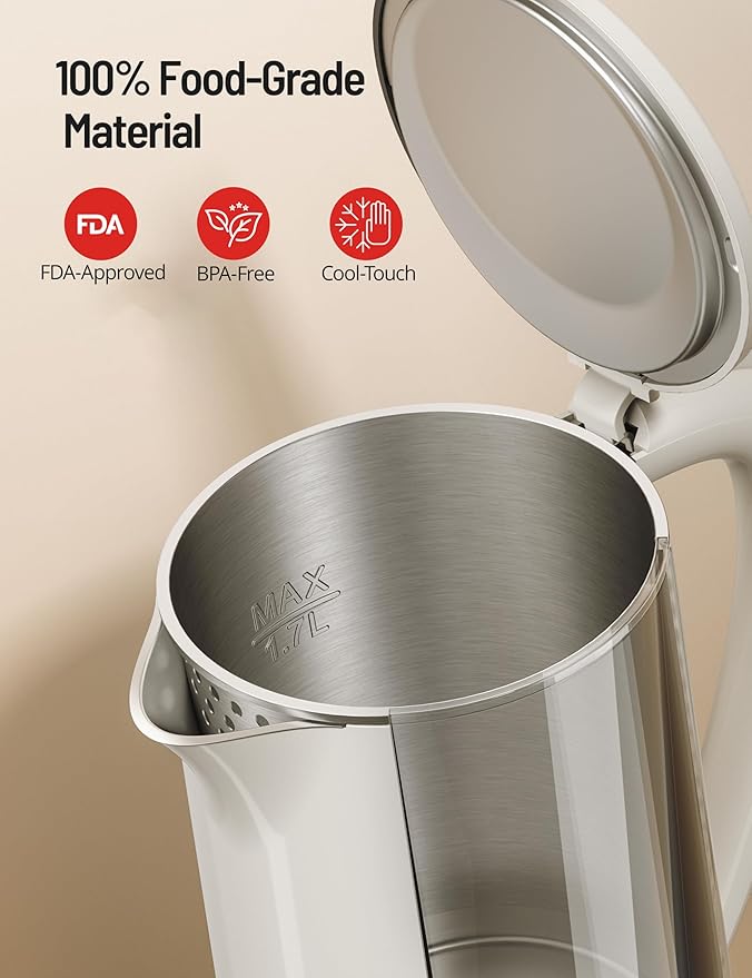 PARIS RHÔNE Electric Kettle Temperature Control, 1.7L Electric Tea Kettle Water Boiler, 4H Keep Warm with 6 Presets, LED Screen Electric Kettles for Boiling Water, Boil-Dry Protection, BPA Free