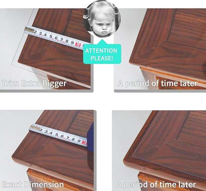 NECAUX Custom 20 x 36 Inch Frosted Desk Cover Protector, 1.5mm Thick Plastic Table Pad Desk Mat Desk Protector for Office Computer Writing Desk, Side Table, End Table, Night Stand, Dresser