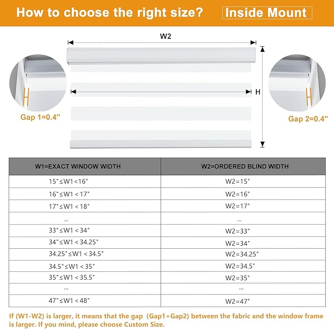 Persilux Cordless Zebra Blinds for Windows Dual Layer Roller Blinds (54" W x 64" H, White) Free-Stop Roller Blinds, Light Control for Day and Night, Light Filtering Sheer Roller Shades for Home