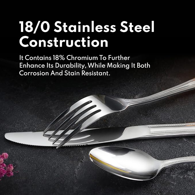 New Star Foodservice Stainless Steel Iced Tea Spoons - 7.2 Inch Bead Pattern Set of 12